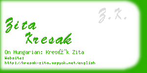 zita kresak business card